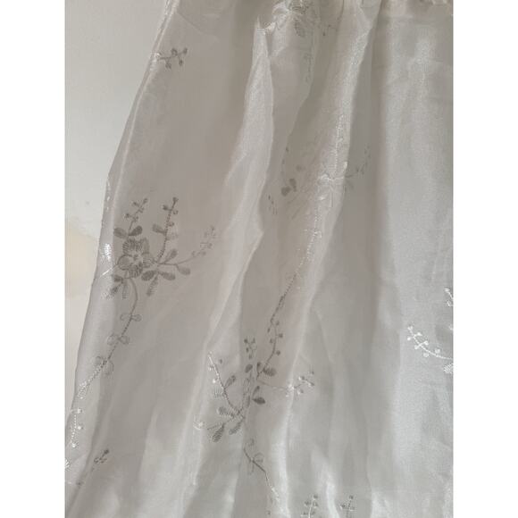 NWT Lulus Aero White Embroidered Tie Strap A Line Midi Dress Size Large - Picture 9 of 12